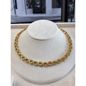 Nina Ricci Gold Plated Necklace with Swarovski Crystals - 16-17"